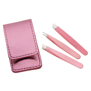 Juego de 3 pinzas para cejas de belleza de la mejor calidad, pinzas para cejas con revestimiento de Color rosa, instrumentos de belleza de TARIQ MFG CO - Product Image 2