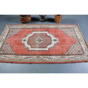 พรมตุรกีโบราณขนาดใหญ่3.9 x พื้นที่7.3ft คลาสสิกสีแดงขาวปะต่อสไตล์โบฮีเมียนลาเท็กซ์ขนสัตว์สำหรับตกแต่งห้องโถงห้อง - Product Image 3