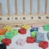 Empileur de forme de comptage en bois de jouet Montessori amusant et éducatif pour l'apprentissage précoce