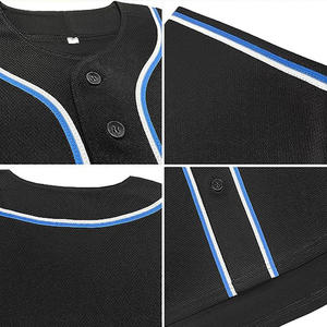 Camisetas de béisbol negras personalizadas camisetas de béisbol 100% poliéster venta al por mayor clásico Vintage equipo uniforme de béisbol ropa deportiva adultos - Product Image 5