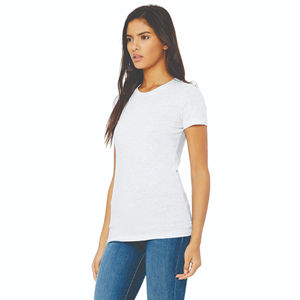 Venta al por mayor Slim Fit camiseta mujer algodón hecho manga corta cuello redondo transpirable secado rápido Slim Fit camiseta 2025 - Product Image 2