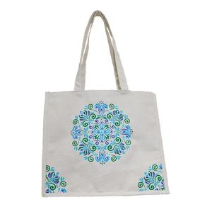 Bolsa de compras de lona de algodón ecológica de alta calidad, bolsa de mano promocional con logotipo personalizado serigrafiado con asa hasta la mano - Product Image 4