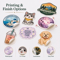 Etiqueta Autoadhesiva Impermeable con Logotipo de Diseño Personalizado, Adhesivo de Vinilo con Dibujos Animados, Impresión Personalizada, Adhesivos Troquelados