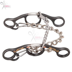 Classique Equine Sherry Cervi Mors à bride courte en fil d'acier torsadé, forme os de chien, diamant, pour l'entraînement de course de barils et l'équitation - Product Image 6
