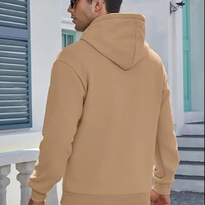 Pull à capuche en molleton à manches longues en coton essentiel pour hommes - Product Image 1