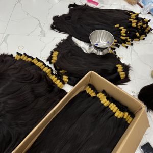 Extensions de cheveux humains vietnamiens, naturels, naturels, droits, noirs, donneur, Remy, double tirage, sans emmêlement, sans perte de cuticules alignées - Product Image 2