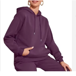 Sudadera con capucha de algodón para mujer personalizada de alta calidad Casual French Terry Street-Wear con hombro caído y capucha disponible en opciones de tamaño - Product Image 1