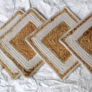 ที่รองแก้วถักจากปอกระเจาและฝ้ายที่ทันสมัยเป็นมิตรกับสิ่งแวดล้อม - Product Image 1