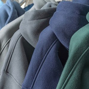 Sudadera con capucha de algodón de peso medio 70 por ciento-Sudadera de gran tamaño Boxy Fit Drop Shoulder Blank Pullover para hombres - Product Image 4