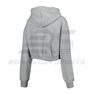 เสื้อครอปมีฮู้ดของผู้หญิงเสื้อครอปมีฮู้ดผ้าคอตตอน/ใยไผ่เสื้อครอปมีลายพิมพ์โลโก้ที่กำหนดเอง - Product Image 5