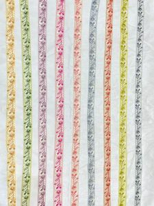 Cordones Bordados florales de organza hechos a medida con cuentas, tamaño 1 pulgada en adelante para diseñadores de vestidos, cinta de encaje floral bordada - Product Image 5