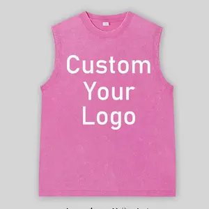 High Street Outer Washed Tank Top Hombres Washed Vintage Camiseta Chaleco Sin mangas Streetwear Hipster Tank Top - Product Image 4