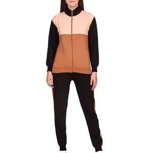 Sudaderas y pantalones de chándal con cremallera y cuello redondo para mujer de color elegante único, chándales con cierre de cremallera más vendidos para mujer - Product Image 1
