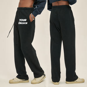 Pantalon de survêtement et pantalon en molleton de coton 450 g/m² pour homme avec logo personnalisé effet vieilli et strass OEM - Product Image 5