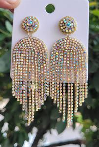 Pendientes de cuentas de semillas de cristal de Murano de alta calidad clásicos étnicos de moda multicolor bordado hecho a mano India para mujeres niñas - Product Image 6