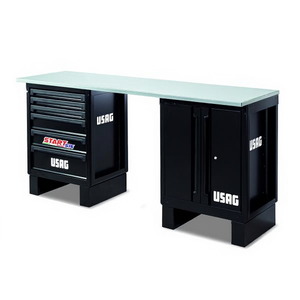 โต๊ะทำงานอุตสาหกรรมยี่ห้อ Usag พร้อมตู้เก็บเครื่องมือเหล็ก - Product Image 2