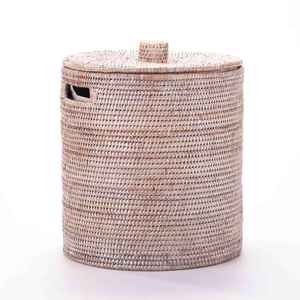 Cesta de almacenamiento grande personalizada, organizador de patrón redondo tejido de plátano artesanal Natural para decoración del hogar - Product Image 1