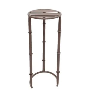 Set of 3 Iron Round Planter Stand Yellow Color <b>Large</b> Size Rattan Planter Stand for <b>Indoor</b> & Garden Decoration - Product Image 3