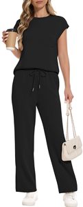 2025 donna Casual estivo per Lounge set tinta unita tuta a 2 pezzi abbinata pantaloni in maglia per la primavera/estate - Product Image 2