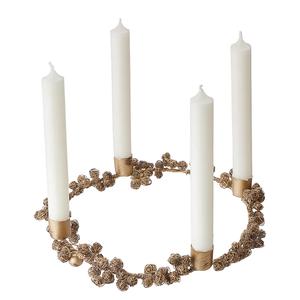 เชิงเทียนฐานไม้มะม่วงมี4หลุมโลหะด้านบนสำหรับงานแต่งงานตกแต่งบ้านขนาด34x34x9ซม. - Product Image 4