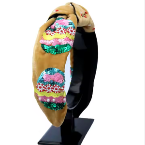 Fancy White Green Rice Beaded Embroidered Mardi Gras Festival Kids Accessory Rhinestone - Product Image 2