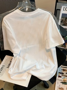 Venta al por mayor 100% algodón de alta calidad de peso pesado de las mujeres de gran tamaño O-cuello de diseño personalizado de impresión - Product Image 5