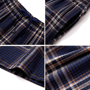 Pantalones de Pijama para Hombre Otoño/Invierno, Franela a Cuadros, Casuales, Cómodos, con Bolsillo, Cintura Elástica, Pantalones de Pijama para Hombre - Product Image 5