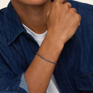 Alta calidad 14K oro blanco sólido 2.95ctw negro laboratorio cultivado diamante tenis pulsera punta Conjunto elegante regalo sus bodas fiestas - Product Image 3