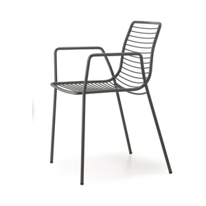 <b>Stackable</b> Outdoor Armchair Galvanized Painted Steel Frame with Optional Cotton Cushion for Restaurant Cafe Hotel Terrace - Product Image 4