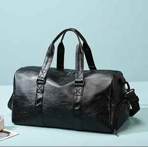 Bolso de lona deportivo de viaje de gran capacidad de diseñador elegante para hombre, bolso de hombro de cuero genuino duradero - Product Image 4