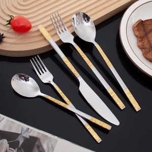 Elegante Juego de Cubiertos de Acero Inoxidable con Acabado Plateado y Mango Delgado para Comidas Familiares, Uso Diario, Fiestas y Recepciones - Product Image 2
