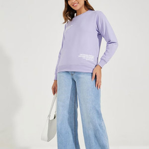 สเวตเชิ้ตของผู้หญิงชุดอินเทรนด์สีพื้นออกแบบได้ตามต้องการ - Product Image 3