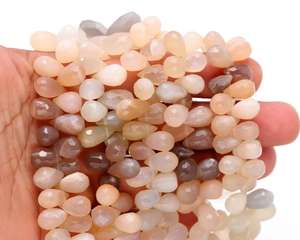 La mejor calidad, cuentas de Briolette facetadas de piedra lunar múltiple Natural pulida suave para joyería personalizada, cuentas de piedras preciosas reales - Product Image 2