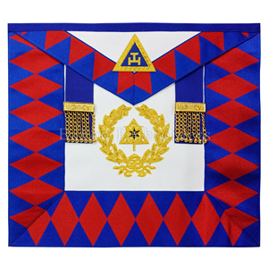 Tablier maçonnique de chapitre d'arche royale de Regalia pour le porteur standard emblème croisé de TAU brodé à la main deux glands vêtements de qualité supérieure - Product Image 1