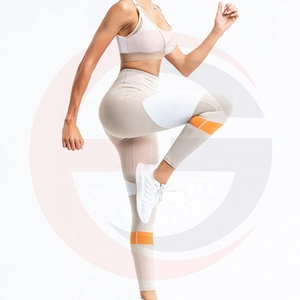 Leggings de sport pour femmes, costumes de Fitness Sexy, en maille, taille haute, ensemble de Yoga, logo personnalisé, nouvelle collection - Product Image 3