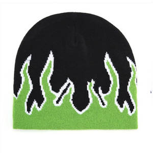 Bonnet Slouchy en acrylique à revers en tricot personnalisé Streetwear privé tissé Jacquard Bonnets Chapeaux Bonnet d'hiver - Product Image 1