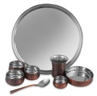 Ensemble de dîner traditionnel indien en cuivre de haute qualité/ensemble Thali-articles cadeaux Diwali king international