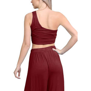 Sujetador para mujer, sujetador transpirable que absorbe el sudor, Sujetador deportivo corto sin costuras de un hombro, sujetador de moda de poliéster/algodón - Product Image 3