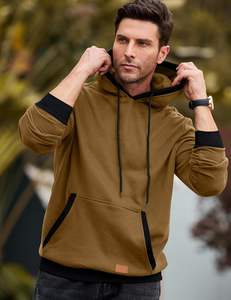 Sweat à capuche coloré pour hommes 100% coton 320 GSM teint réactif tissu éponge français pull personnalisé décontracté quotidien Streetwear Collection - Product Image 3