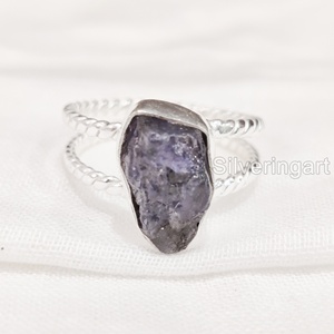 เครื่องประดับหินหยาบแหวนผู้หญิงพลอย tanzanite ธรรมชาติ December birthstone Twist Twist Double band PARTY 925แหวนเงินสเตอร์ลิง - Product Image 1