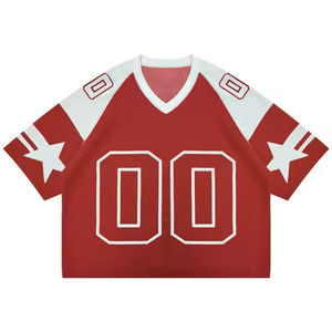 Camiseta de Fútbol de Manga Corta con Diseño de Letras, Tejido de Malla Personalizado OEM, Camiseta de Fútbol de Algodón - Product Image 6