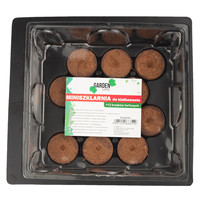 Kit de Germination Serre Compacte GARDEN LINE EDA8549 avec 12 Disques de Tourbe, Serre en Plastique Mono-Étage pour Culture de Légumes avec Film Polyvalent
