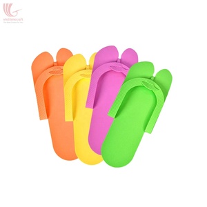 Non Slip Disposable Pedicure <b>Slippers</b> Foam <b>Flip</b> <b>Flops</b> for Nail Salon Spa, Foldable Guest Sandals in Multi Colors Bulk Supply - Product Image 1