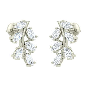 Compre Pendientes de Plata de Ley 925 de Primera Calidad para Mujeres y Niñas, Pendientes de Botón con Corte Marquesa y Princesa, Motivo de Gota de Agua Dorada - Product Image 3