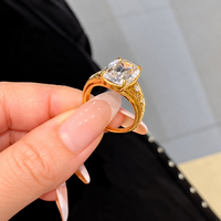 Bague de fiançailles en diamant de laboratoire 5 carats taille Old Mine, or jaune 18 carats, style vintage Old Mine, personnalisable OEM ODM, vente en gros