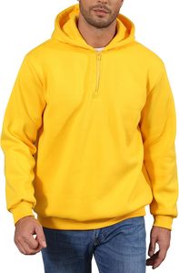 Sweat à capuche pour homme raffiné, fermeture éclair quart de tour, polaire, doux au toucher, chaud, durable, décontracté, confortable, design moderne - Product Image 4