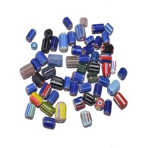 คอลเลกชันที่ไม่ซ้ำกันของลูกปัดแก้วคริสตัลทรงกลมเชฟรอนสีฟ้าเครื่องประดับลูกปัด millefiori ลูกปัดหลวมขาย - Product Image 3