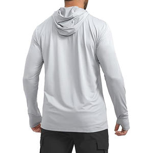 Veste légère pour hommes Full Zipper Sunscreen Hoodie Long Sleeve Chemise de protection solaire pour hommes Randonnée Pêche Zipper Pocket Hoodies - Product Image 5