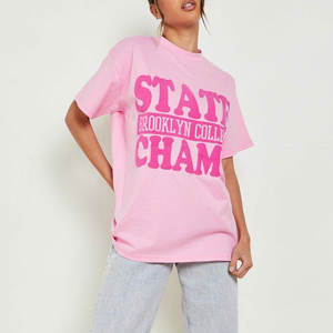 เสื้อยืดผู้หญิงไซส์ใหญ่ ผ้าโพลีเอสเตอร์/คอตตอน คุณภาพสูง รับผลิตตามแบบ พร้อมพิมพ์ลายพัฟฟ์ แบรนด์ของคุณเอง - Product Image 3