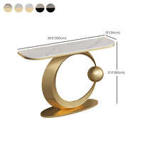 Bureau de direction moderne et créatif pour hall d'entrée, armoires de bar uniques, bureau d'entrée, console contemporaine, table d'appoint demi-lune